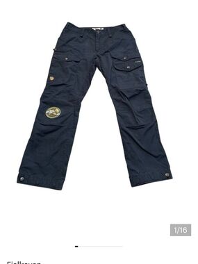 Fjällräven Navy Cargo Pants with Patch